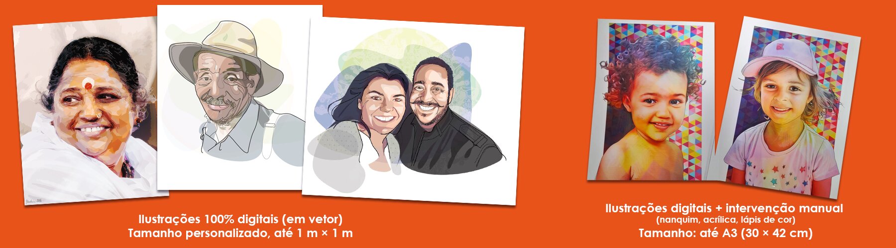 Exemplos de retratos personalizados
